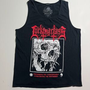 Lurking Class Sketchy Tank Skull Tank Top Mens M Black Death Metal Logo Graphic